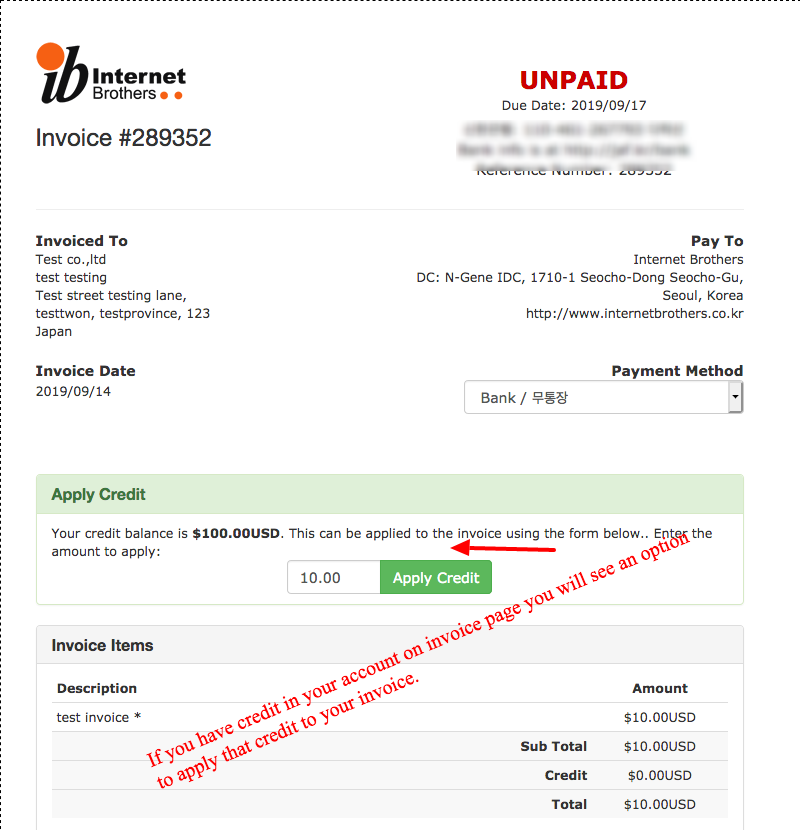 apply credit to invoice