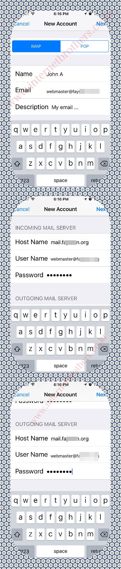 Set up email in iphone South korea hosting